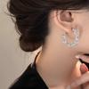 Zircon Flower Earrings New Super Flash Light Luxury High-end Earrings Niche Fashion Versatile Exquisite Earrings Women