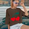 Hayot shirin Rangli gilosli grafikli print Katta o'lchamdagi futbolka Trendy Yozgi kulgili keng futbolka Ayollar modasi kundalik estetik top