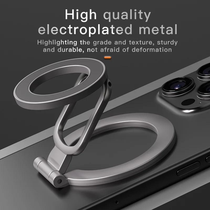 2025 Double Sided Phone Stand Magnetic Phone Ring Holder Kickstand Magnet Grip for MagSafe iPhone 16 15 14 Gym Car Holder