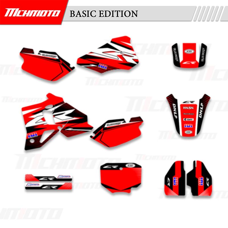 MCHMFG Motorcycle Graphics Background Decals Stickers Kit Number Name Background ize For Honda CR80 CR 80 1996-2002