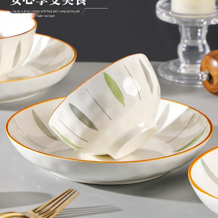 2025 New Style Glazed Ceramic Rice & Soup Bowl - Small Breakfast & Noodle Tableware Set