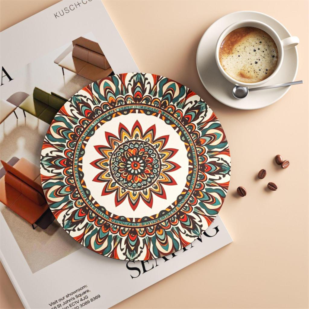 Богемная скандинавская круглая термостойкая противоскользящая подставка под тарелку с влагопоглощением