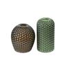Vintage E27 E26 Glass Shade Replacement,Antique Metallic Color DIY Brown Light Green Glass Lampshade with Mesh Rattan Effect