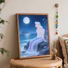 Disney mermaid moonlight ocean oil painting hand painting coloring painting handmade diy home decoration gift