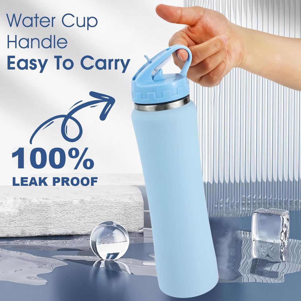 304 Stainless Steel Vacuum Flasks Portable Outdoor Sport Kettle Car Thermos Bottle Hiking Water Bottle With Straw Leak Proof Lid