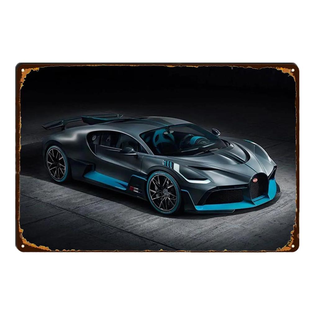 Постер Гонки на Спортивных Автомобилях Ржавый Потертый Жестяной Знак Арт Декор Гараж Бар Мужская Берлога Знаки Декоративные Таблички Стена Металл Жестяная Пластина Знак