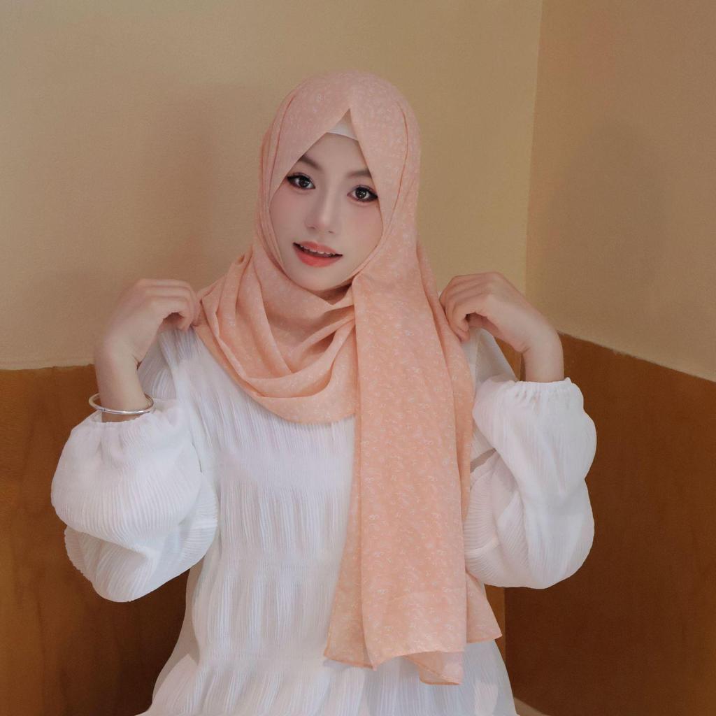 Spring/Summer 2025 Floral Chiffon Scarf Shawl for Sun Protection