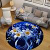 Elegant Round Pop Art Multicolor Carpet, Non-Slip Floor Mat for Living Room