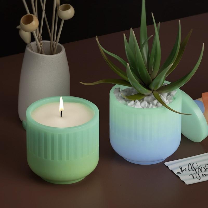 Silicone Storage Jar Mould Jewelry Box Moulds Resin Mold Storage Container Molds with Lid Candle Cup Molds for DIY Craft