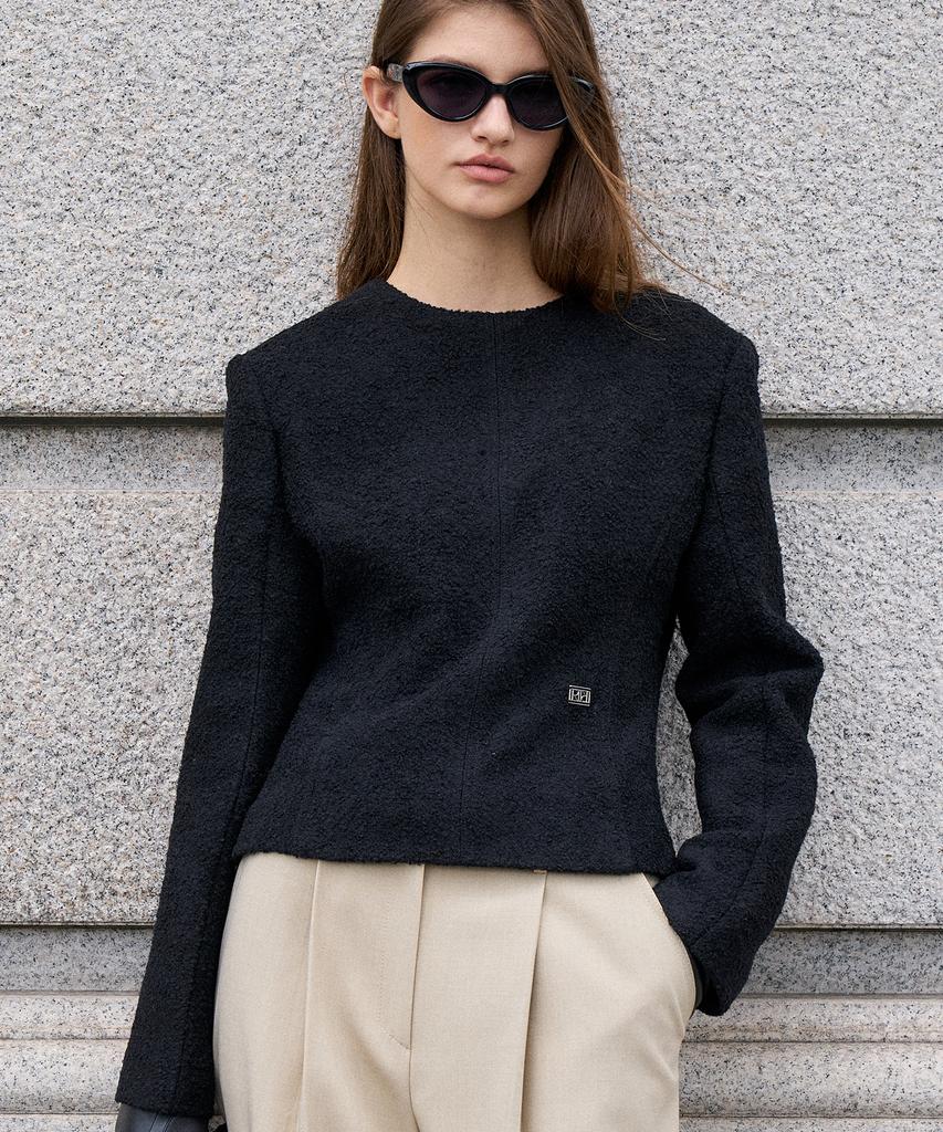 RENEJ Bobo Two-Way Tweed Top