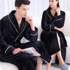 Women's Winter Warm Robes Fluffy Wool Pajamas Long Pajamas Lounge Wear Flannel Bathrobes