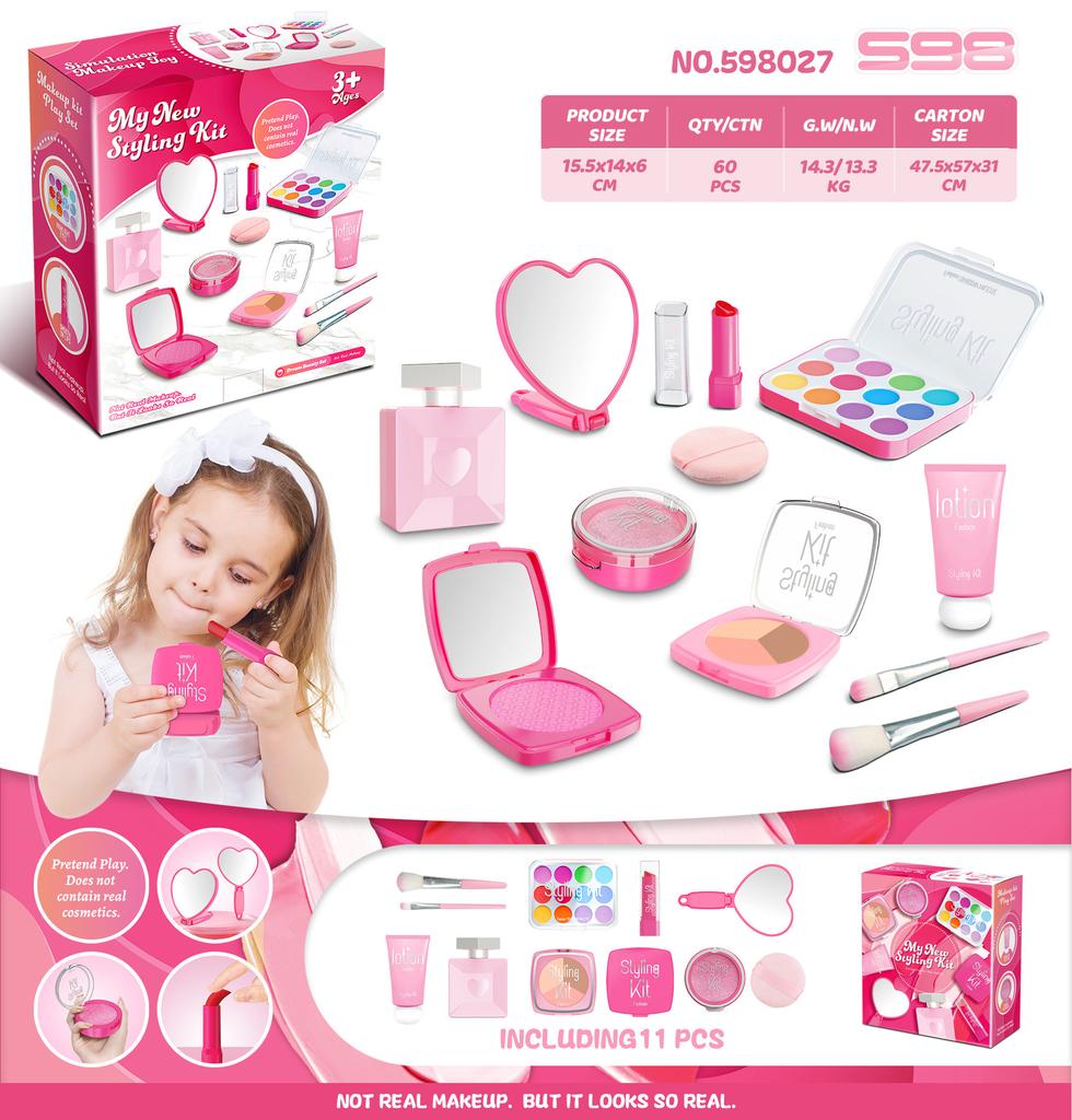 Children'S Play House Simulation Makeup Toy Girl Makeup Set No Liquid Can Not Be Smeared Pink