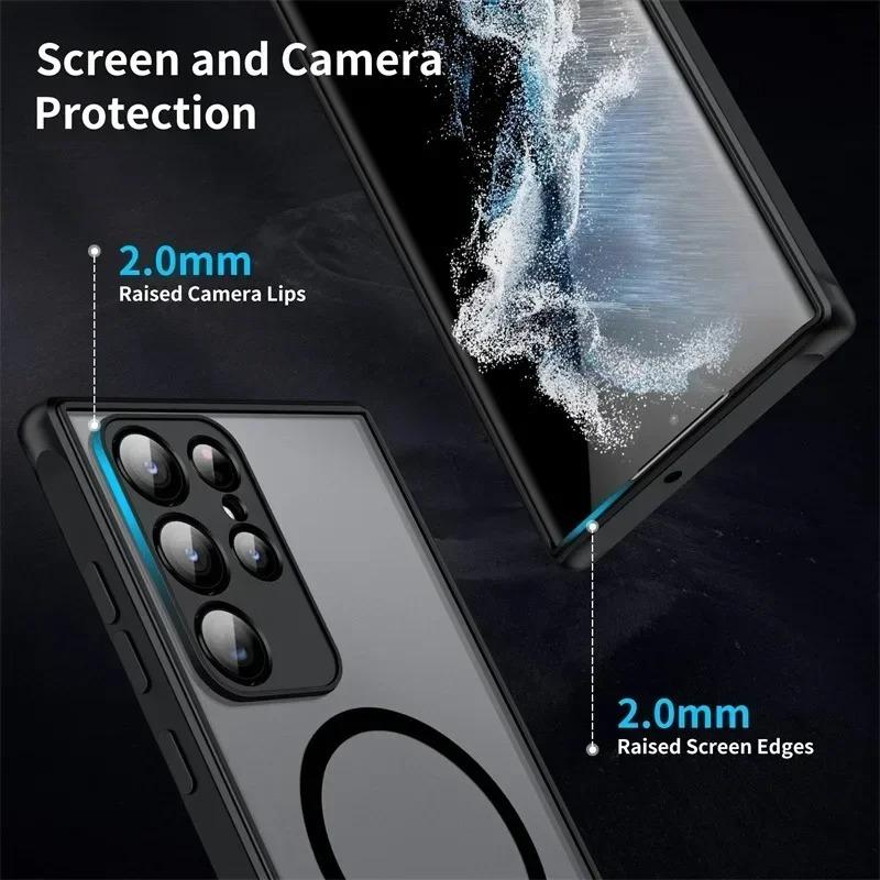 Матовый Магнитный Чехол Для Samsung Galaxy S26 S2 Ultra S24 FE S23 S22 S21 Plus Телефон Для Беспроводной Зарядки Чехол