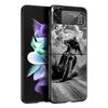 Чехол для телефона Samsung Galaxy Z Flip 3 4 5 6 7 Складной Черный корпус Для Samsung Z Flip4 Flip5 ПК Жесткая крышка Крутой мотоцикл