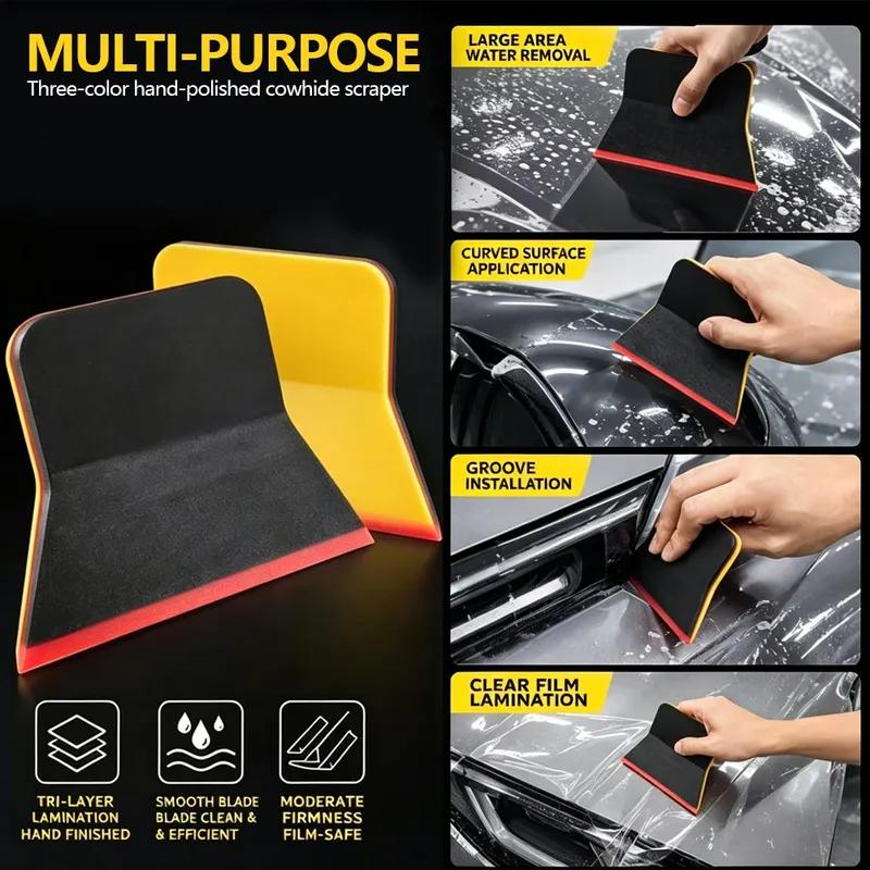 Car Window Tint Tool Glass Cleaning Tool Clear PPF Film tallation Blade Scraper Universal Car olor Flexible Rubber Squeegee