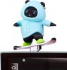 Skateboarding Bear Car Dashboard Ornament 6cm X 6cm - Funny Sliding Decoration for Car Interior, Rose Pink Silicone Skater Bear Figurine