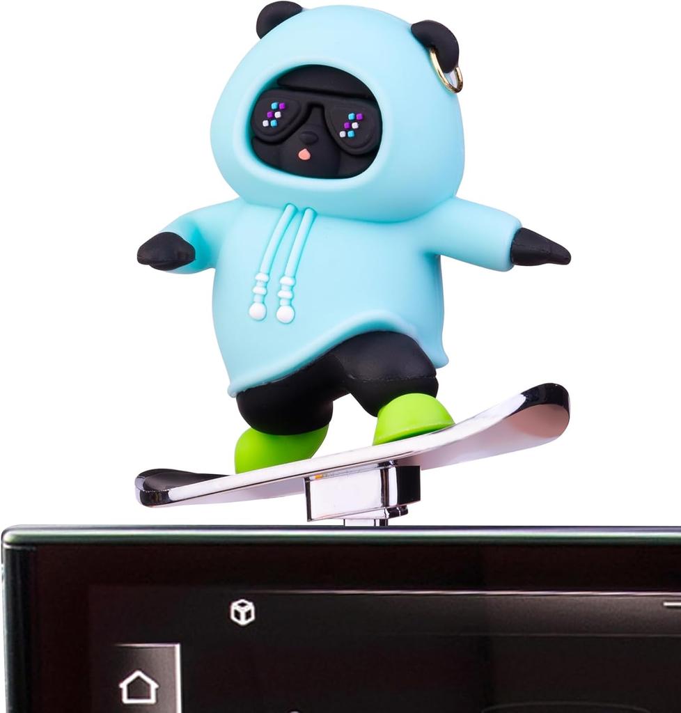 Skateboarding Bear Car Dashboard Ornament 6cm X 6cm - Funny Sliding Decoration for Car Interior, Rose Pink Silicone Skater Bear Figurine