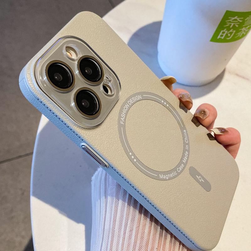 Простой кожаный чехол для телефона Apple iPhone 15 promax-Magsafe Мягкий силиконовый противоскользящий чехол для телефона Apple, устойчивый к падениям