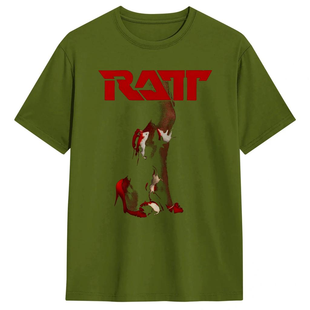 Casual T Shirt Summer Hair Metal Ratt Band Art Leisure TShirts Cotton Tee Shirt for Unisex Y2K Funny Plus Size Short Sleeve Tops