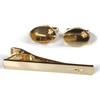 Kamakura Cufflinks Workshop November Birthstone Gold Topaz Cufflinks and Tie Pin Set
