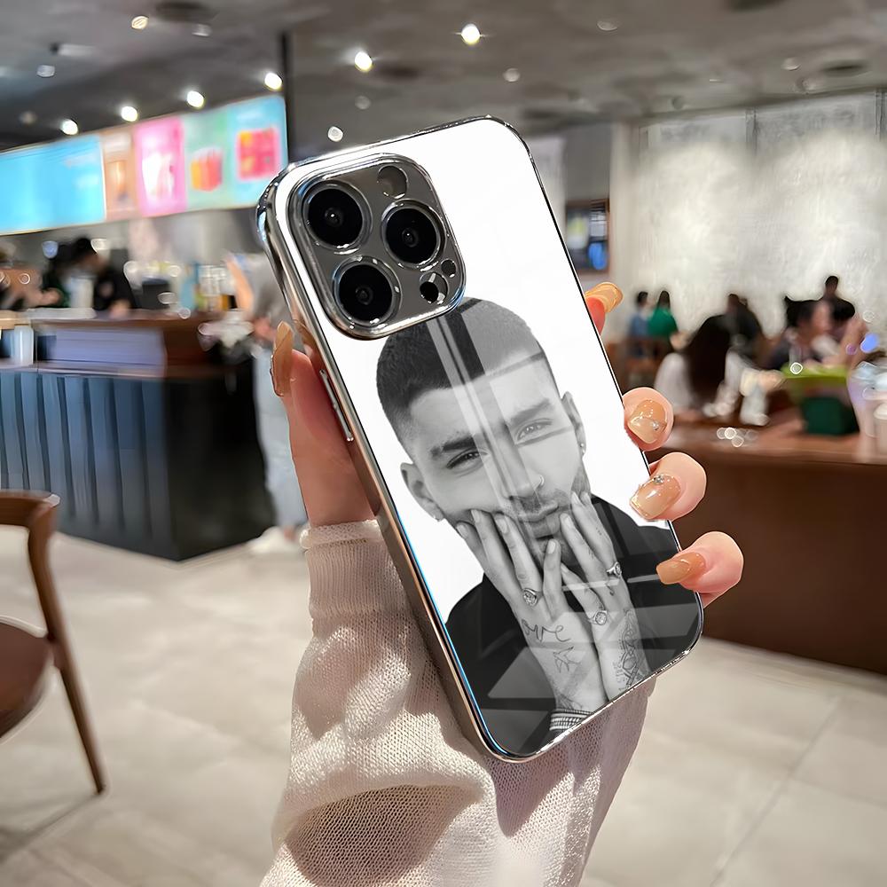 Чехол для телефона singer Z-Zayn Malik для iPhone 17 Pro Max 15 Pro 16 14 Plus 12 13 Mini 11 Pro, ударопрочный, гальванизированный, стеклянная крышка