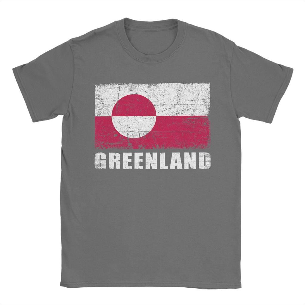 Greenland Flag Grunge Country Flag Greenland T Shirt Summer Pure Cotton T Shirts For Men Casual Tshirt Short Sleeve Y2K Top Tees