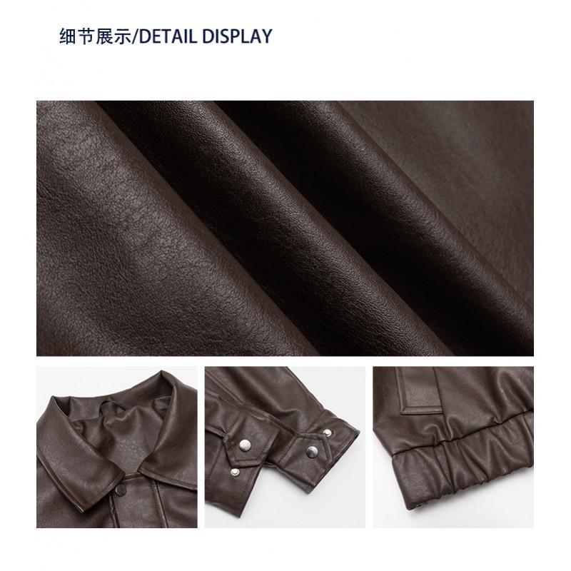 Unisex Retro Japanese Style Oversized Motorcycle Jacket Casual Outerwear
