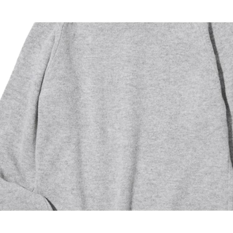 Uniqlo Однотонный пуловер с круглым вырезом и рукавами реглан, вязаный свитер, унисекс, серый 450541-03