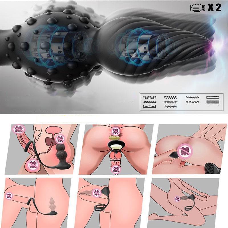 Anal Vibrator for Men Vibrating Penis Ring Delay Anal Sex Toys Male Anal Butt Plug Vibrator Sex Toys