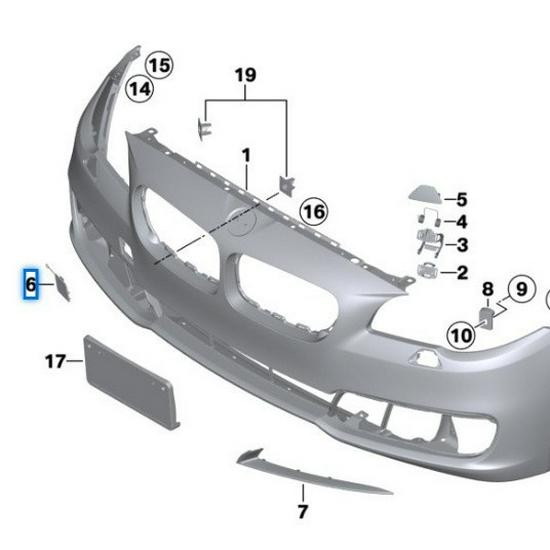 BMW 5 Series F18 LCI (2012-2016) Front Bumper Tow Hook Cover