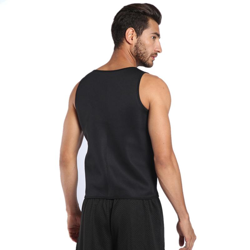 Мужской неопреновый костюм-сауна, горячий корсет для похудения с застежкой-молнией и тренажером для талии