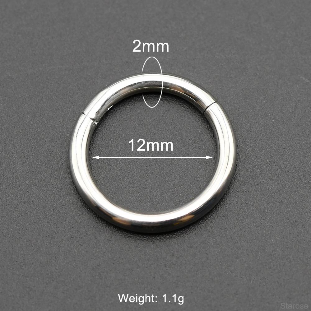 Smooth Hinged Stainless Steel Segment Hoop Ring 00G Large Size Septum Clicker BCR PA Piercing Nose Ring Ear Stretcher Weights
