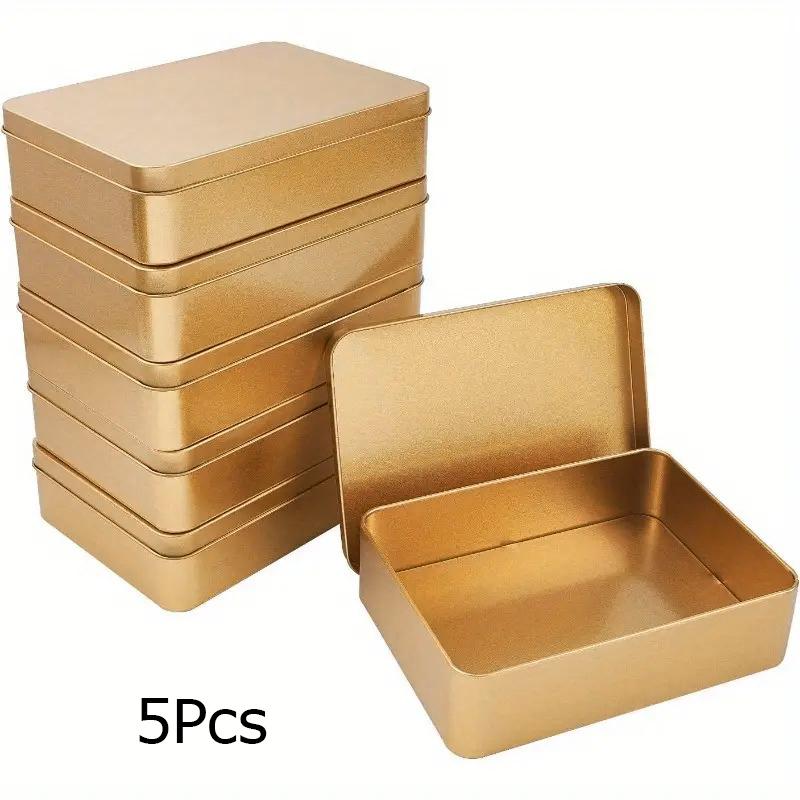 Упаковка из пяти квадратных подарочных коробок, металлическая маленькая коробка, жестяная коробка, упаковка, жестяная коробка, жестяная банка, коробка для хранения, разноцветная