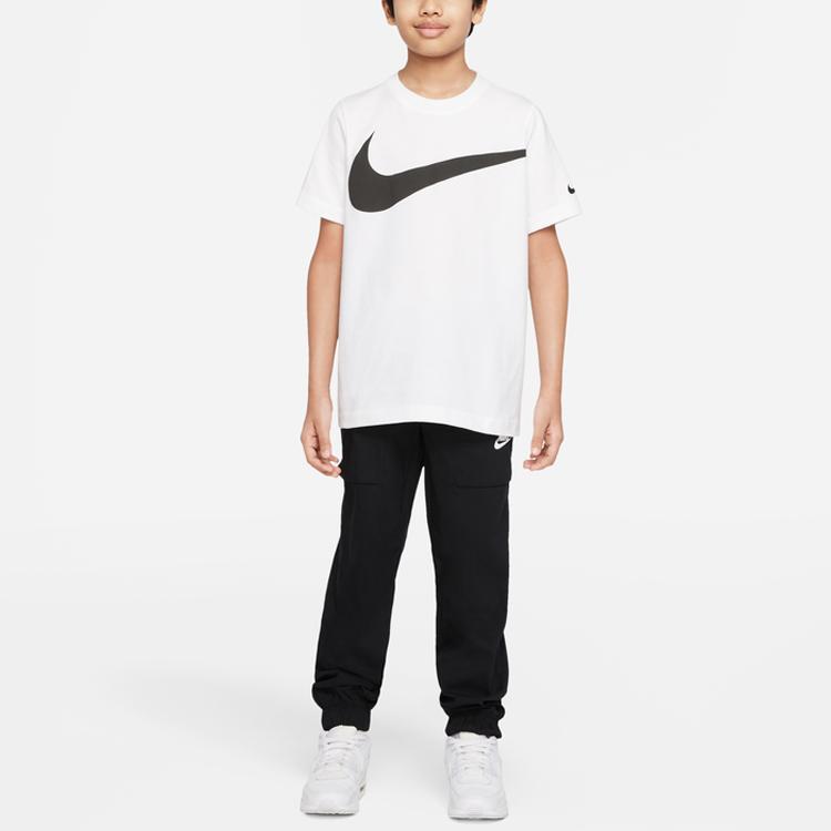 Nike Футболка серии Sportswear Essentials с крупным логотипом и круглым вырезом, с коротким рукавом, детская, белая DO1807-100