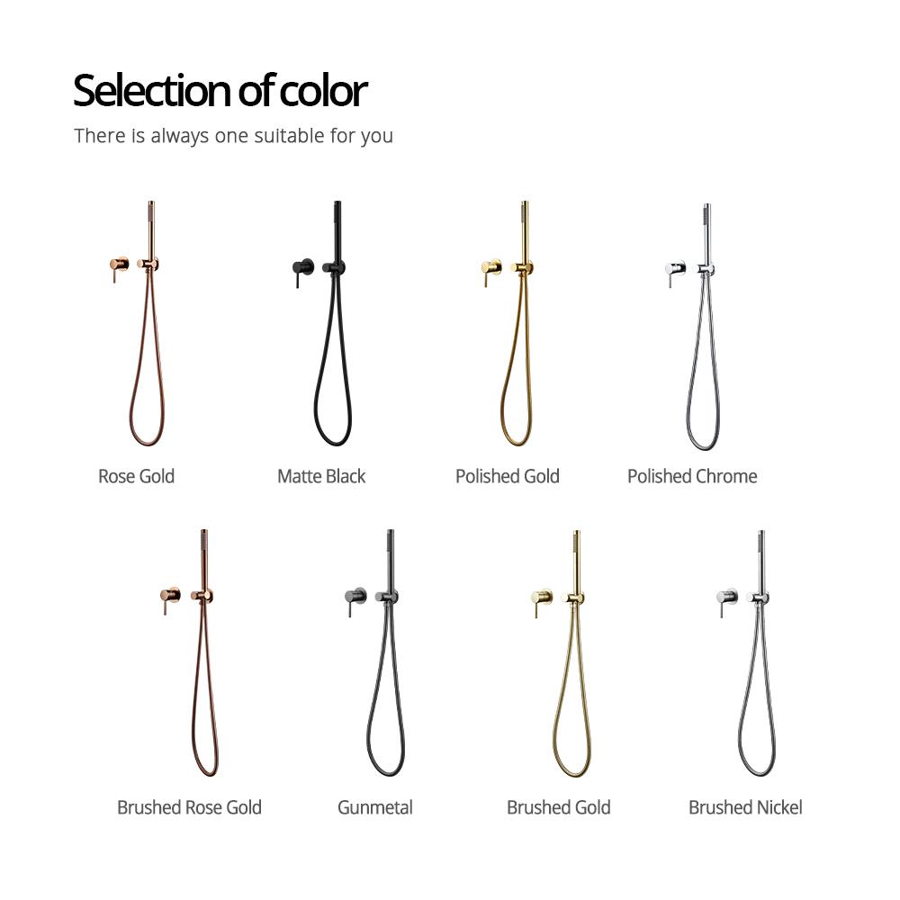 Ручная душевая система для ванной комнаты, матовый золотой смеситель для ванны с горячей и холодной водой, одна ручка и держатель для душа, отдельный набор кранов