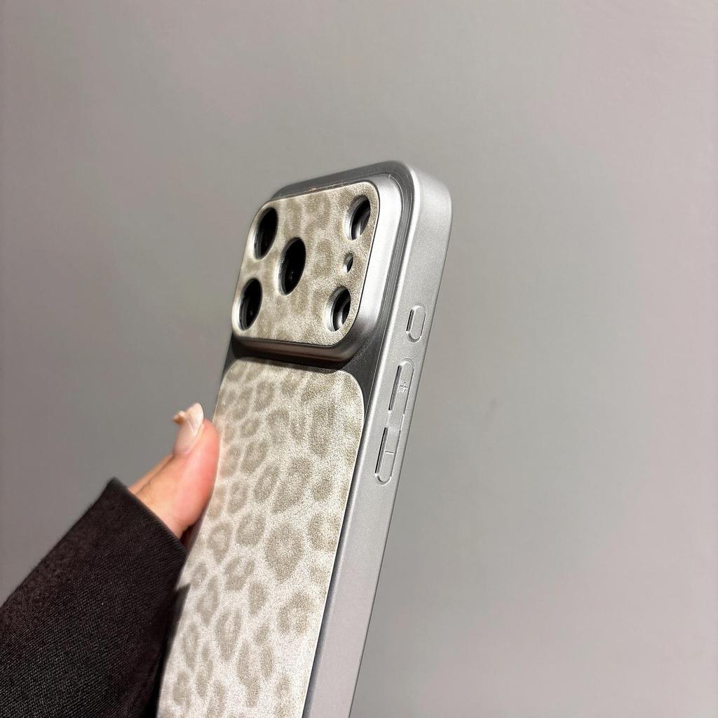 Ретро Чехол для iPhone 17 Pro Max с Леопардовым Принтом и Блестками, Премиум-Качества