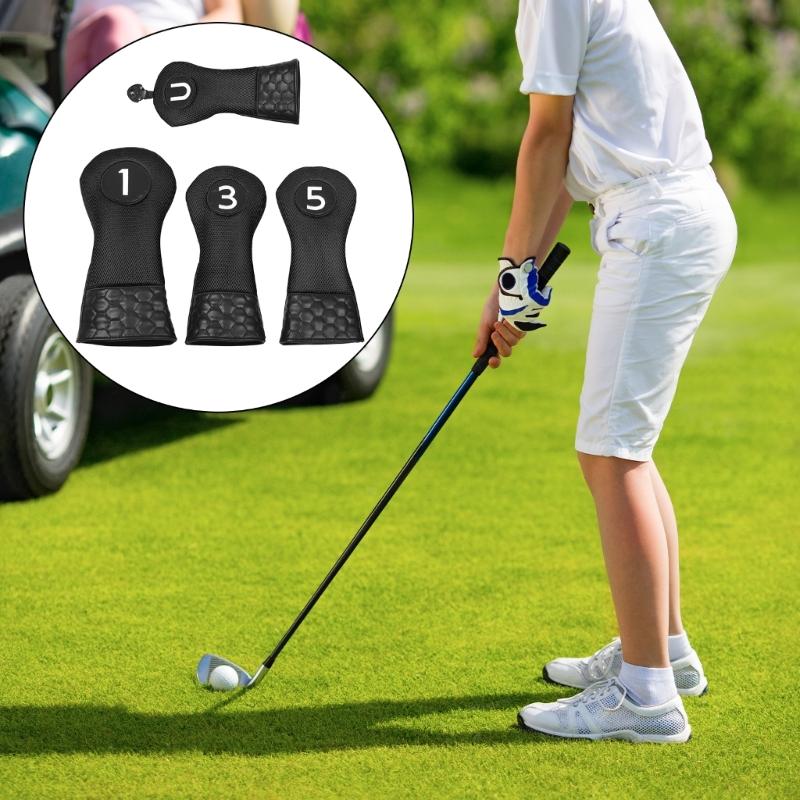 4Pcs Golfs Club Cover PU Golfs Iron Headcover Golfs Club Head Cover Gifts for Men Women Golfs Driver Golfs Putter Cover