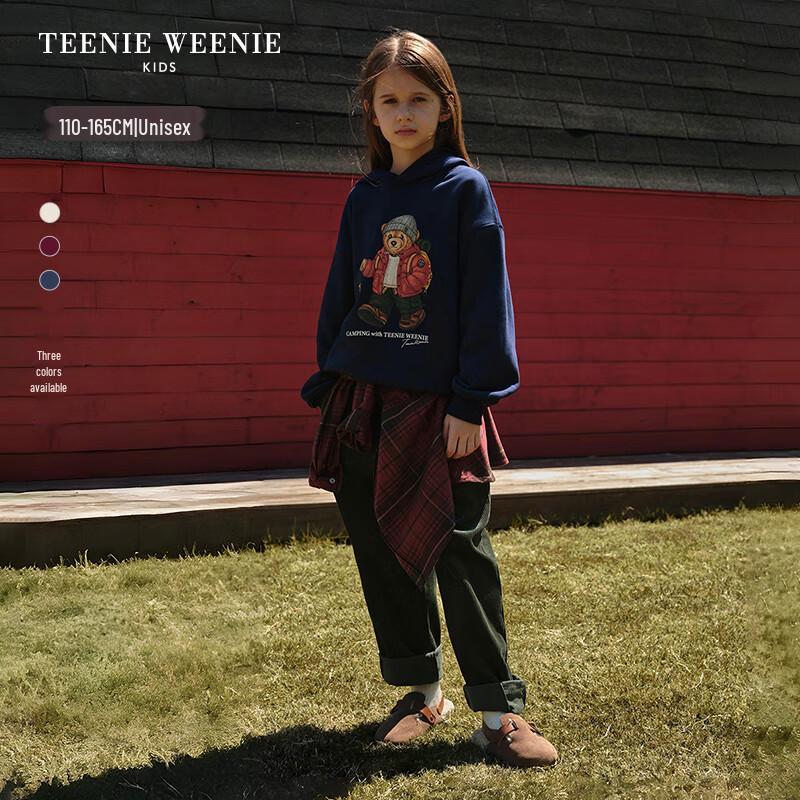 Teenie Weenie Kids' Autumn/Winter Plush-Lined Hooded Sweatshirt