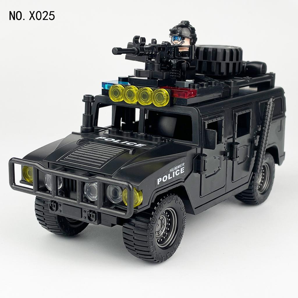 X027 Черный SWAT Hummer Building Block Автомобиль Детская игрушка-строительный блок