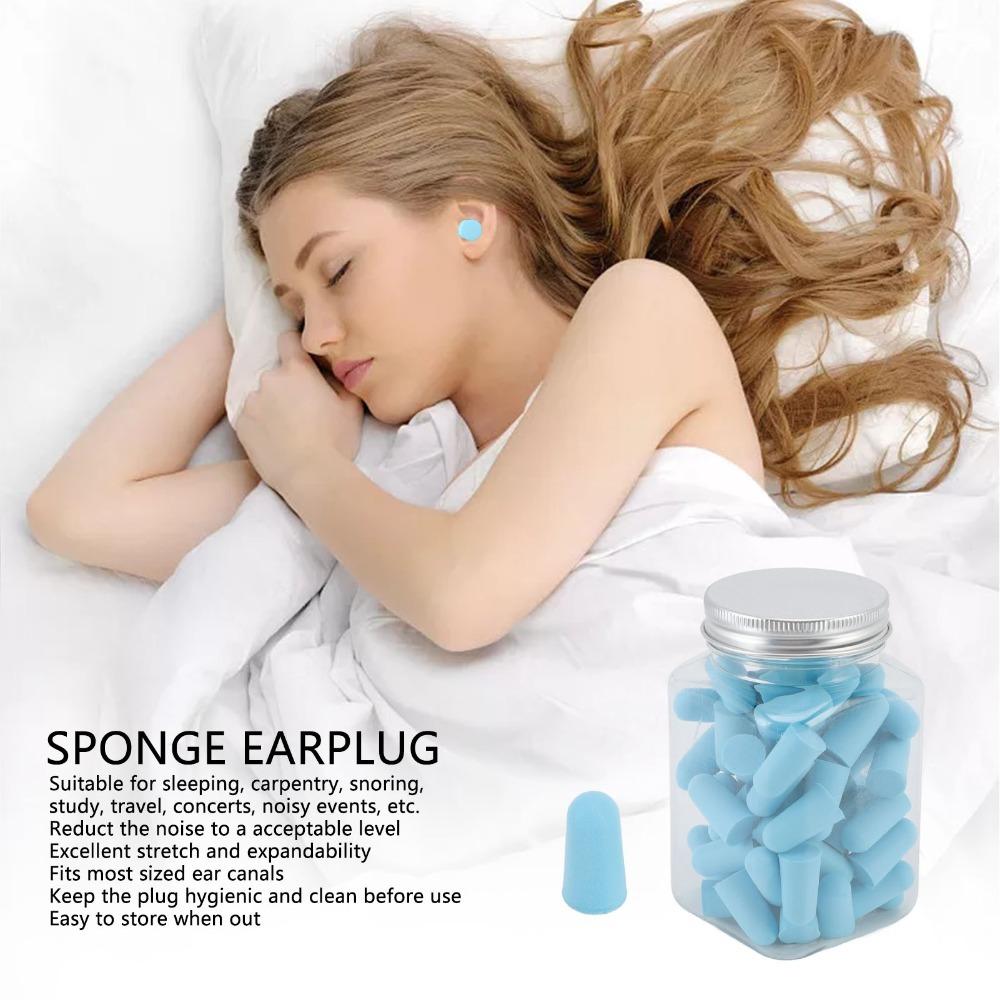 60Pcs Yellow, Blue 60Pcs Slow Rebound Foam Ear Plugs  Night sleep anti-snoring noise isolation