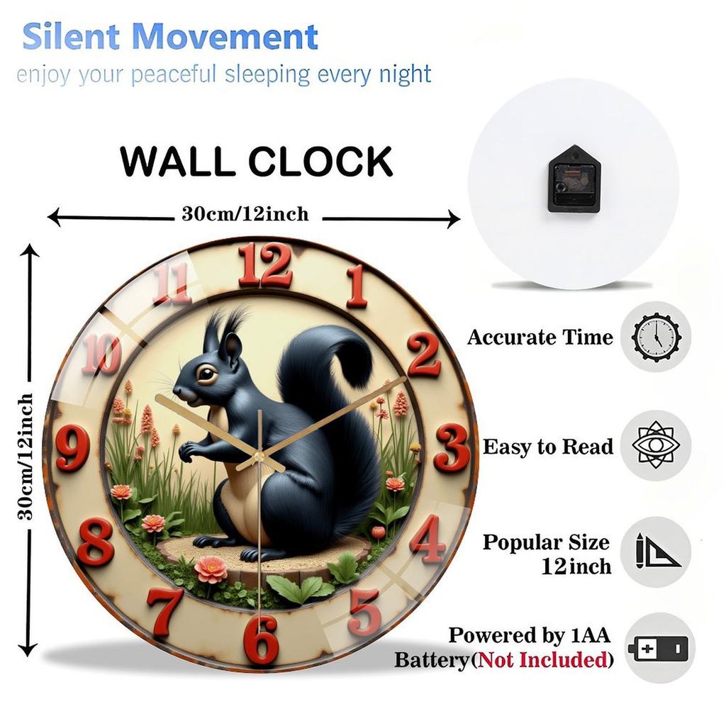 30cm Diameter Glass Wall Clock that is Intuitive and Straightforward in Its Design