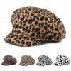 Шестиугольная кепка с леопардовым принтом Y2K, ретро-берет для женщин и девочек