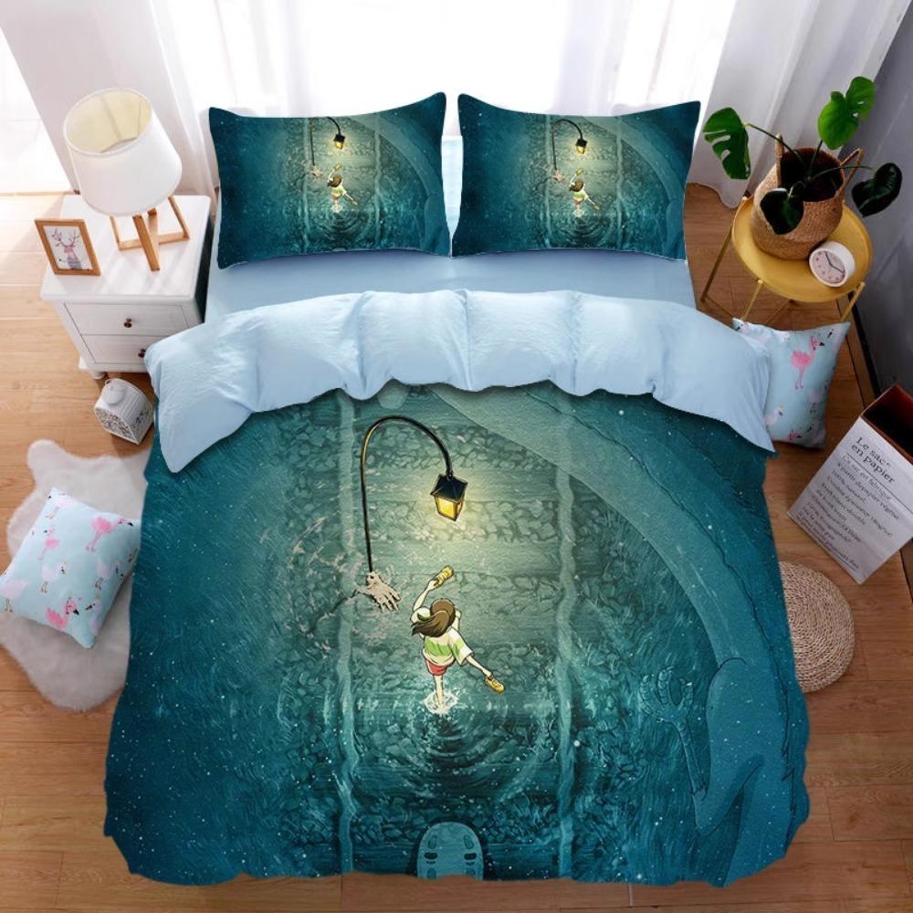 Комикс Хаяо Миядзаки, Комплекты постельного белья из микрофибры, Детское постельное белье на молнии, Декор комнаты, Пододеяльник для подростков и взрослых, 3 предмета
