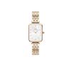 Official Limited Edition/2-Year Warranty/Authentic Daniel Wellington DW Women's Quadro Lumine 5-Link Melrose MOP White 20x26 Rose Gold Mother-of-Pearl