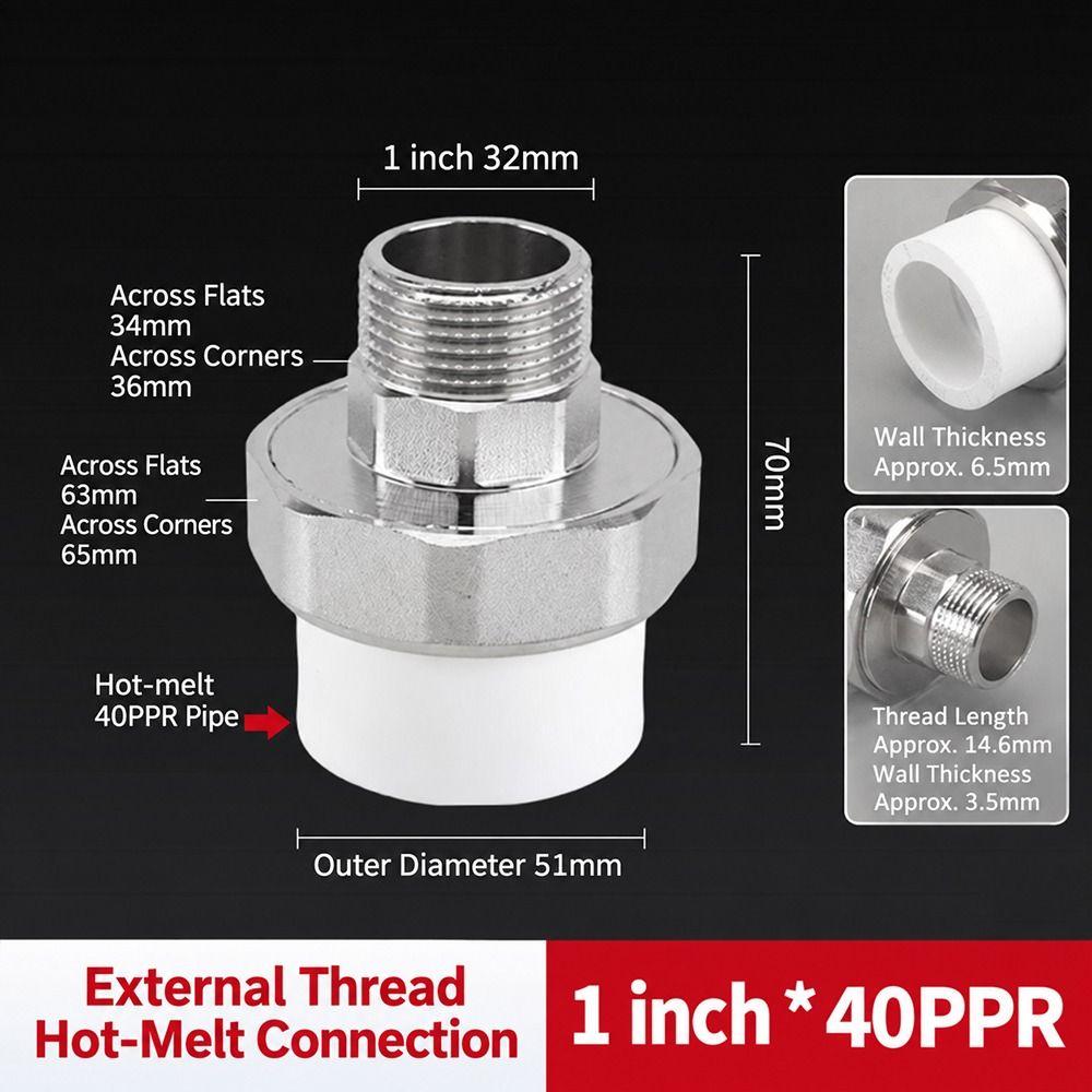 Stainless Steel PPR Pipe Connector Male Thread Plumbing Pipe Joint Water Supply System
