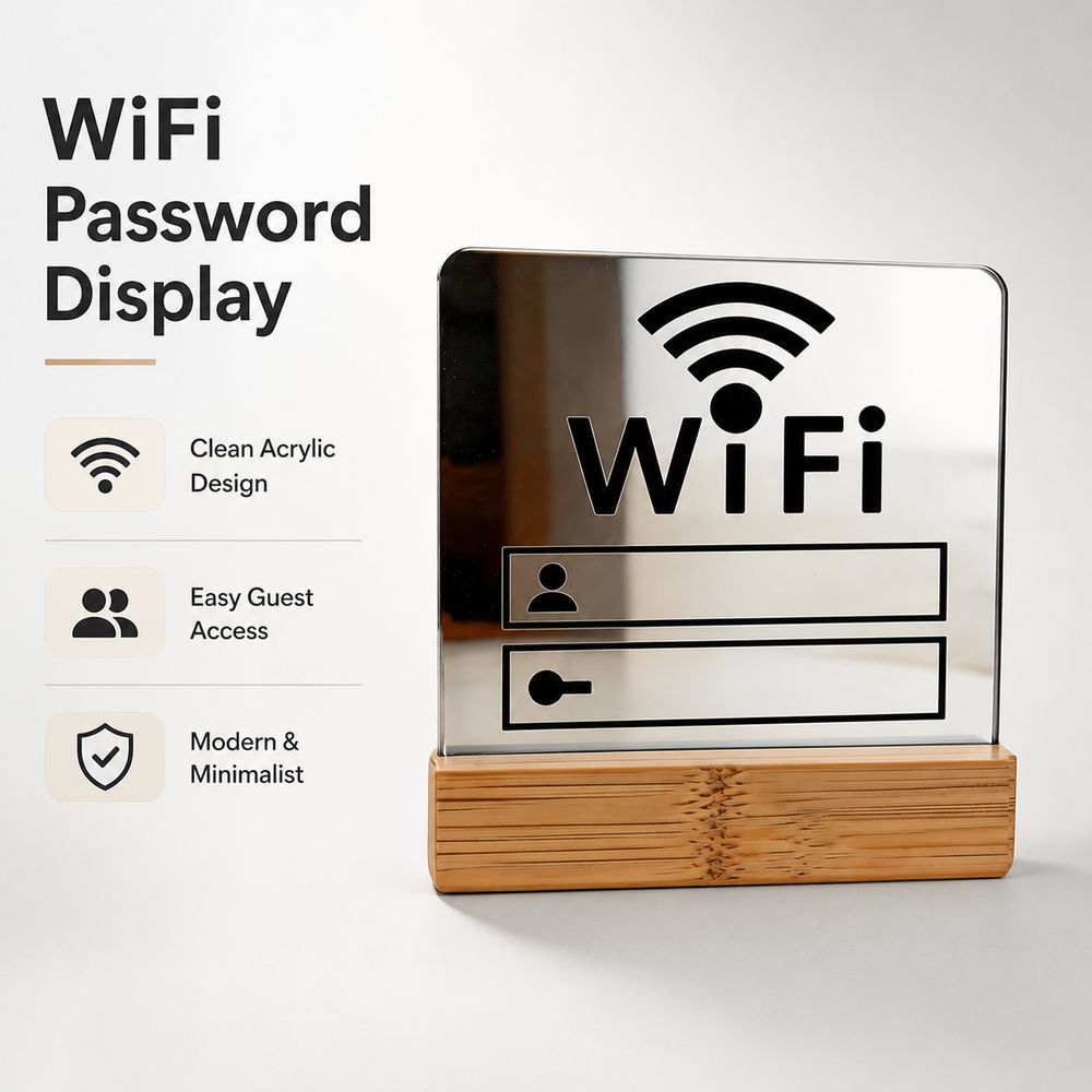 Freestanding Structure WiFi Password Display Sign Modern Style WiFi Sign Notice Board House Shops