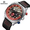 Мужские кварцевые часы Naviforce NF8057 Classic с эксклюзивным ремешком из натуральной кожи, водозащитой, индикатором даты и хронографа, деловые наручные часы