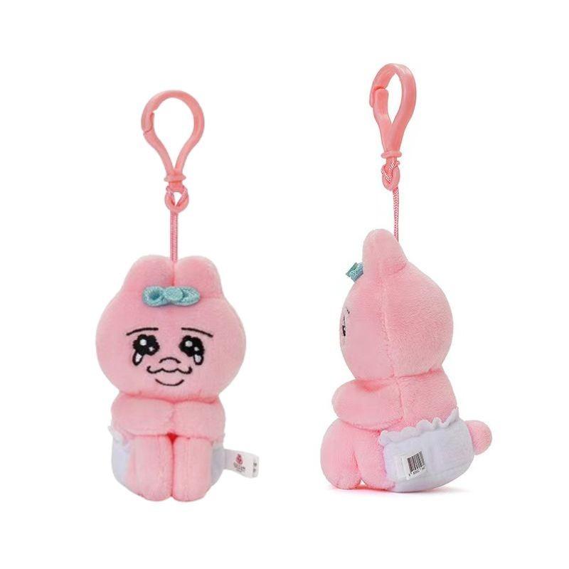Cute Pink Underpants Bunny Plush Toy Adorable Cartoon Animal Keychain Gift