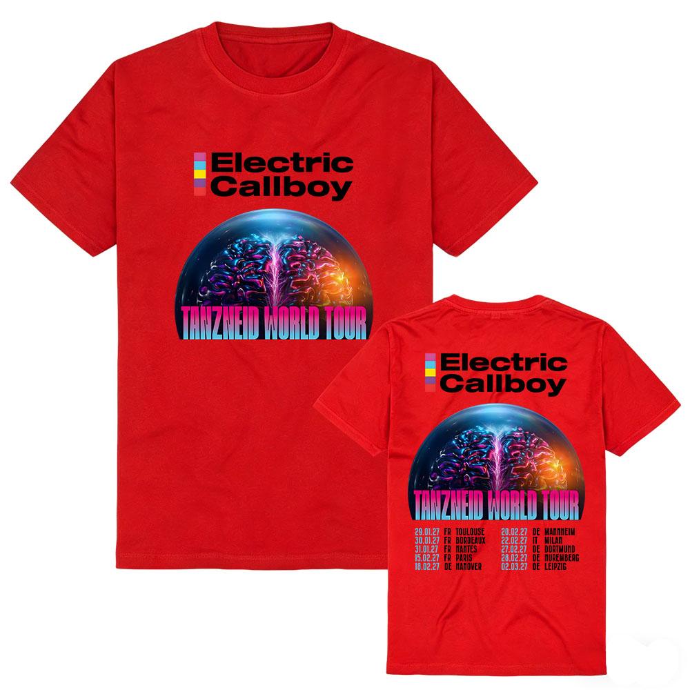Tanzneid World Tour T-shirt Electric Callboy Band Design Tees Graphic Print Merch Unisex Streetwear Cotton Short Sleeve Tshirts