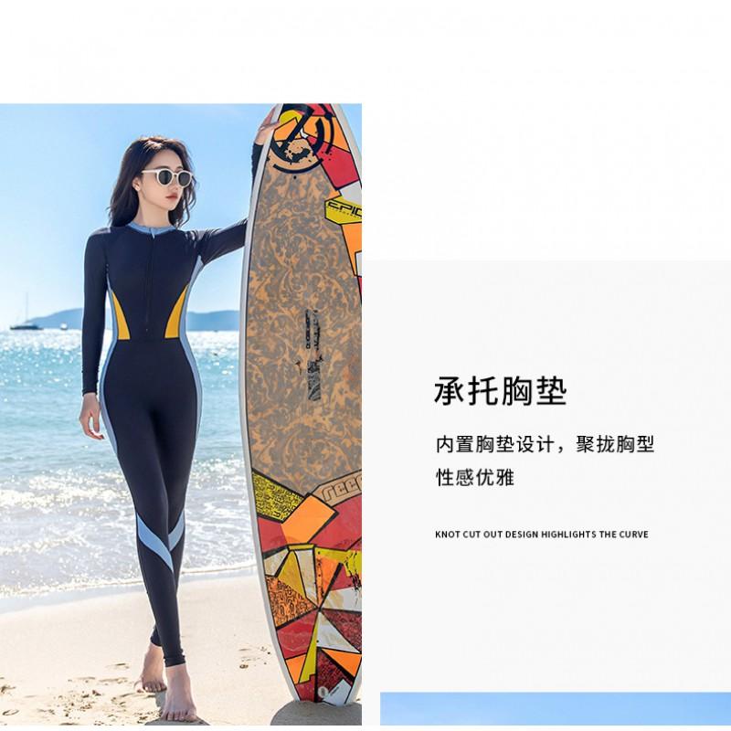Plus Size Women Full Coverage Long Sleeve Body Swimsuit UV Protection Quick Dry Rash Guard Swimming Surfing Snorkeling